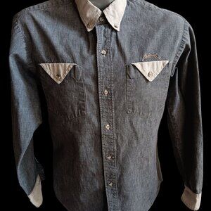 Vintage Brushpopper Western Shirt Medium Embroidered Schricker USA 90's Schrick
